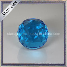 Boule en verre grande taille Aqua Facettes décoration bleu